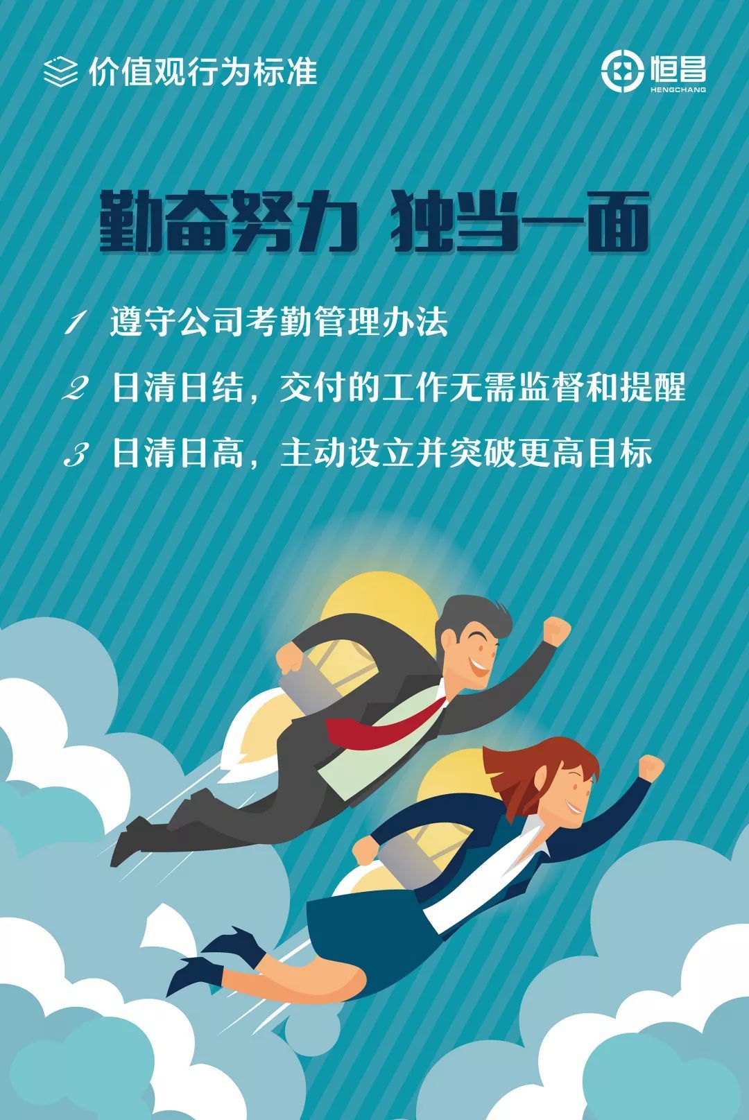 先睹为快!恒昌公司企业文化价值观行为标准海报新鲜出炉啦!